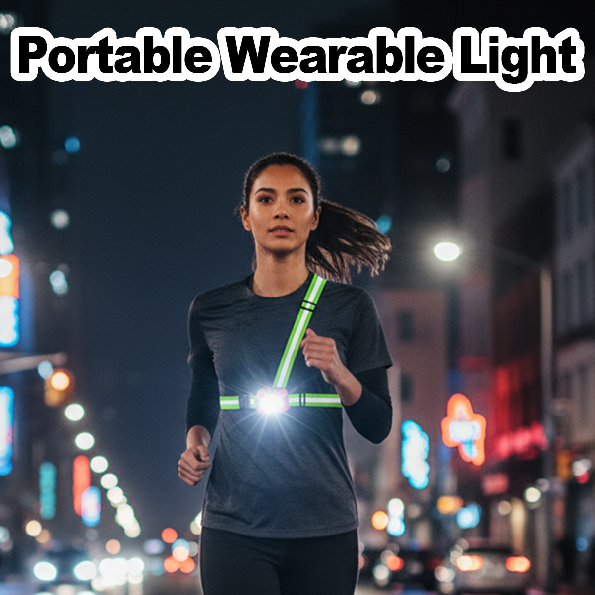 Running Jogging Gear - Фонарь для бега с USB-зарядкой, водонепроницаемый,